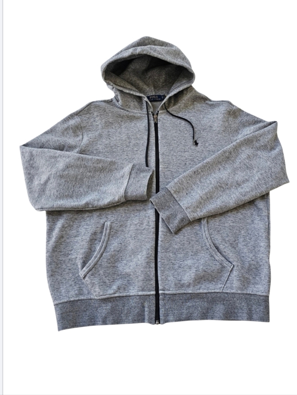 Polo Ralph Lauren Men's Double Knit Hoodie Full Zip Heather Grey Sz XL